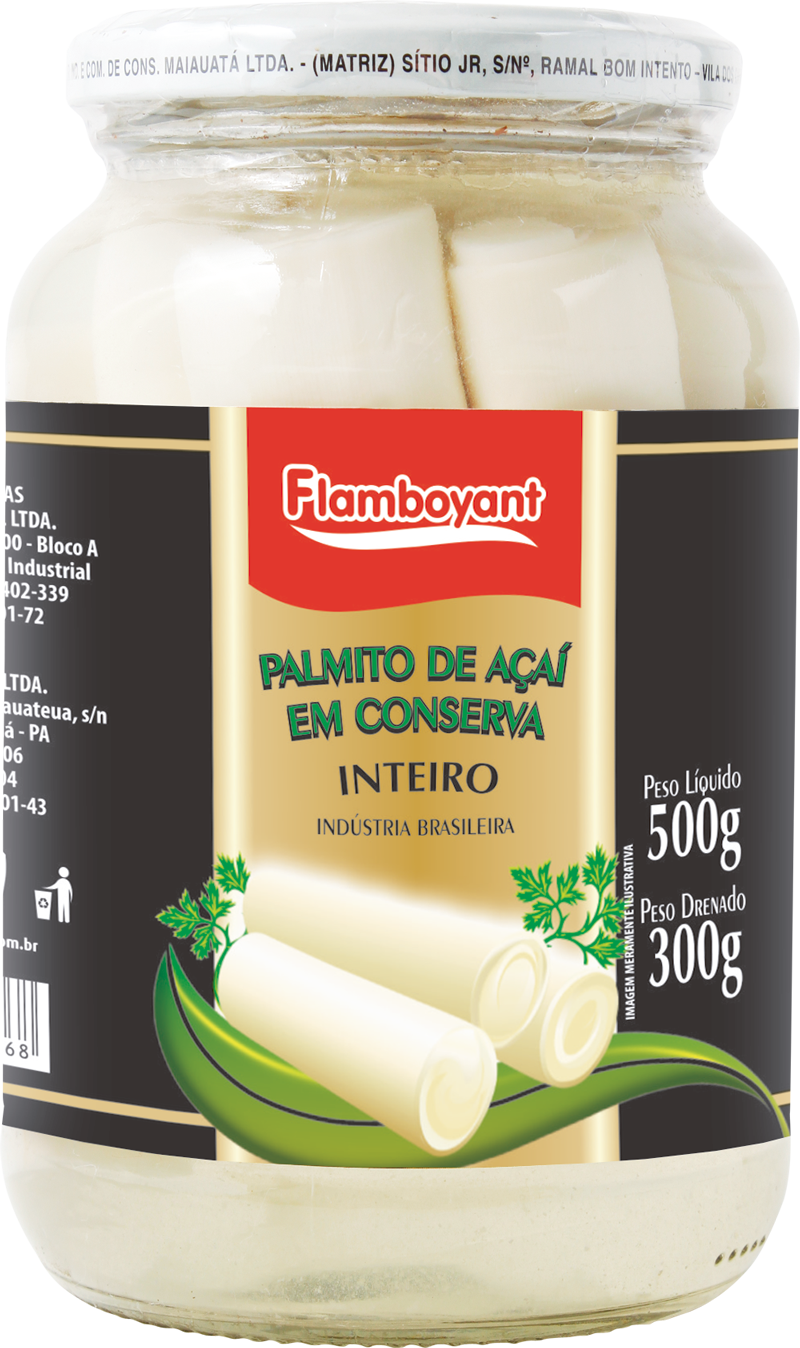 imagem de PALMITO ACAI FLAMBOYANT INTEIRO 300G