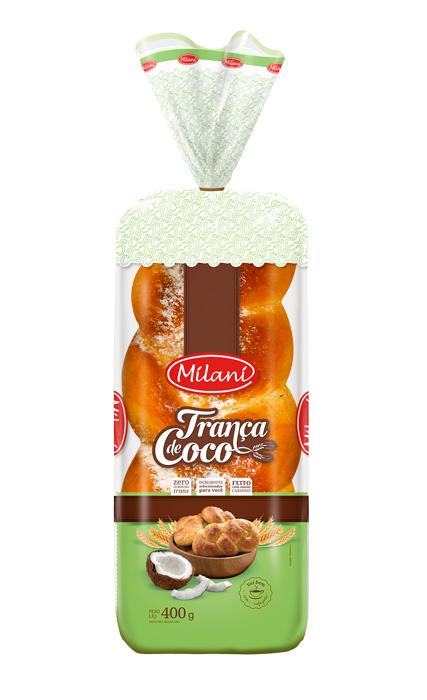 imagem de PAO MILANI TRANCA DE COCO  400G