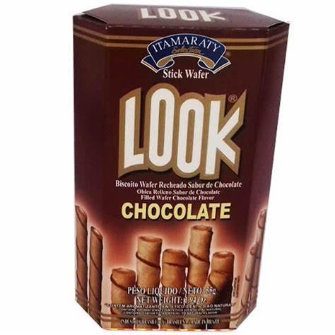 imagem de BISC LOOK CANUDO RECH CHOCOLATE 55G