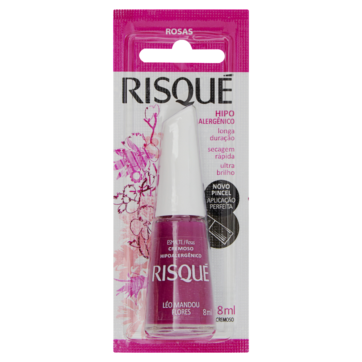 imagem de ESMALTE RISQUE CREM LEO MANDOU FLORES 8ML