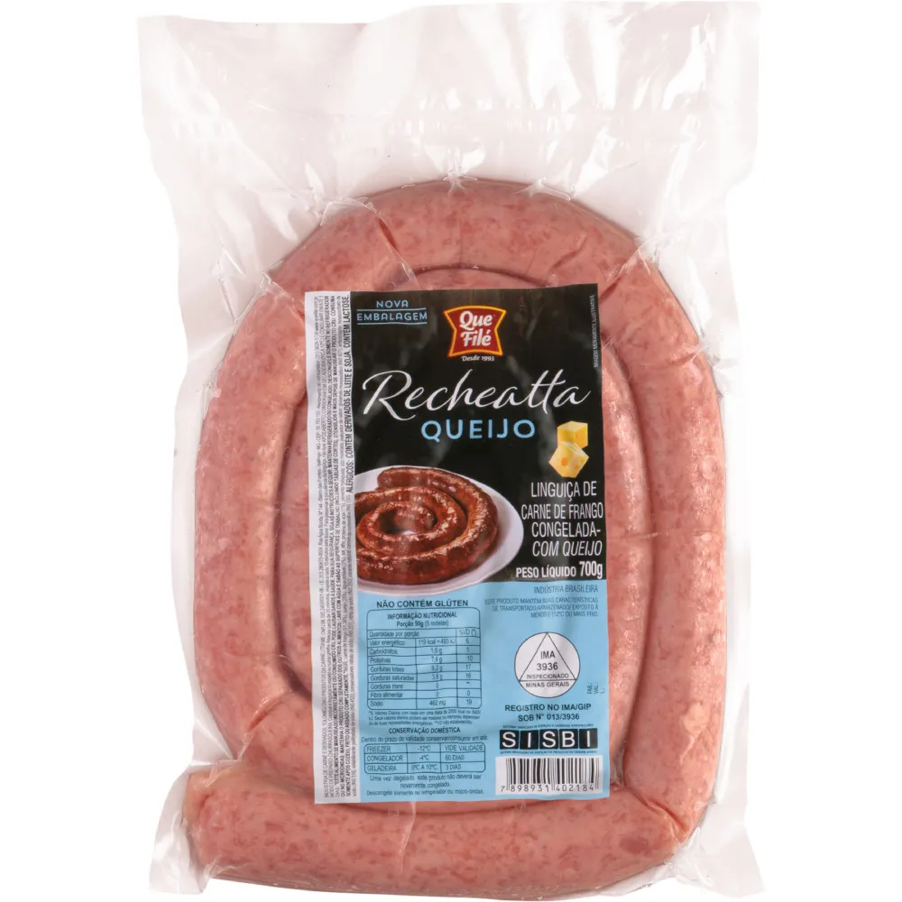 imagem de LINGUICA RECHEATTA QUE FILE FRANGO C  QUEIJO 700G
