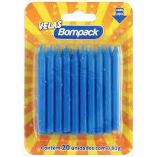 imagem de VELA ANIV BOMPACK PALITO AZUL