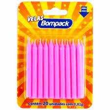 imagem de VELA ANIV BOMPACK PALITO ROSA