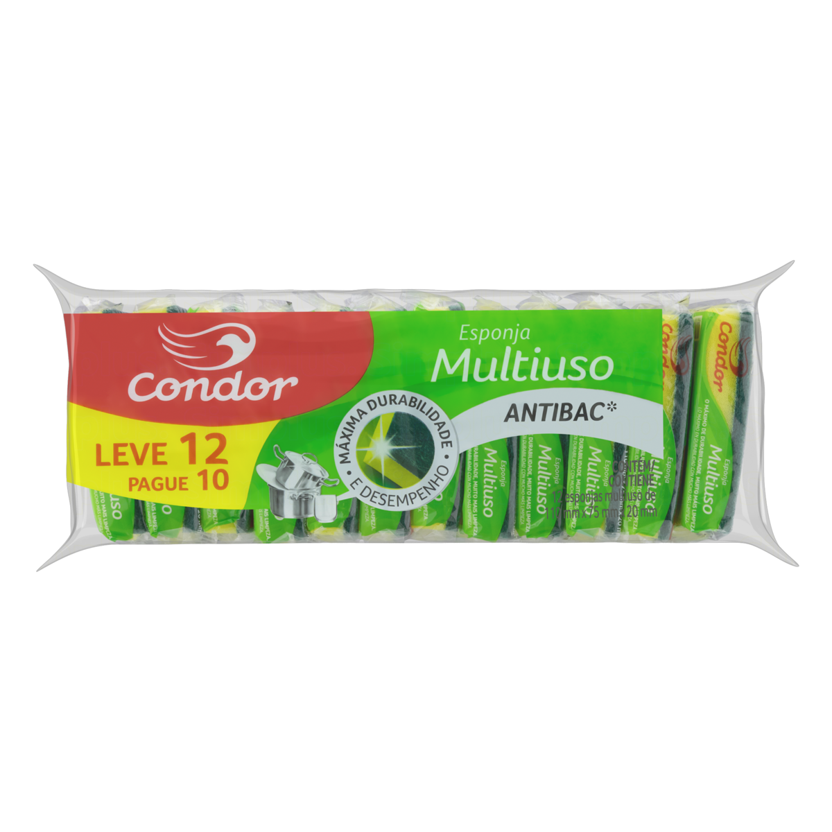 imagem de ESPONJA CONDOR MULT ANTIBAC PAK 10UN