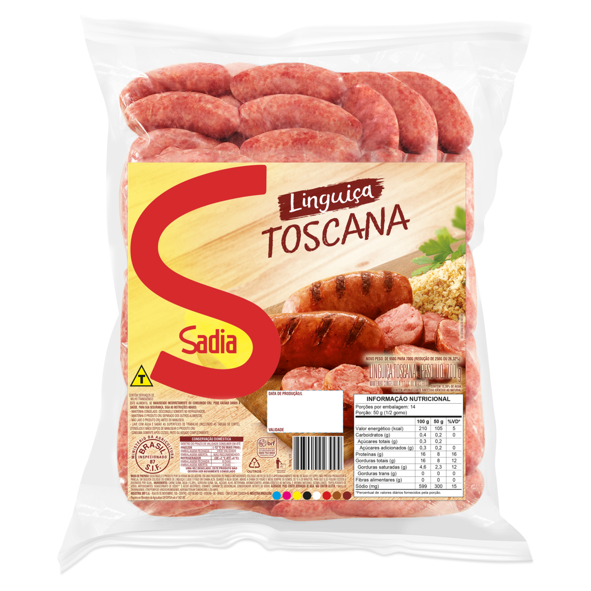 imagem de LINGUICA TOSCANA SADIA 700G