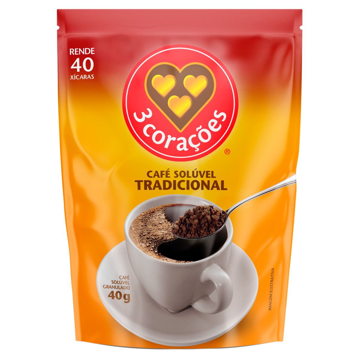 imagem de CAFE  SOLUVEL GRANU 3 CORACOES TRAD REFIL 40G