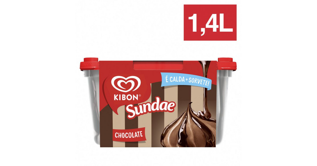 imagem de SORVETE KIBON SUNDAE CHOCOLATE 1,4L