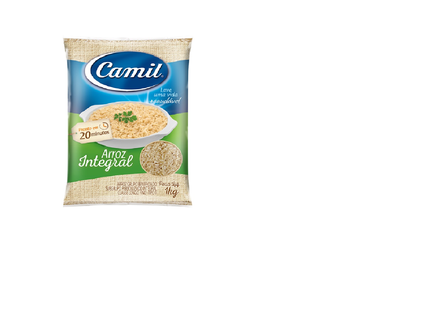 imagem de ARROZ  INTEGRAL PARBOILIZADO CAMIL 1KG