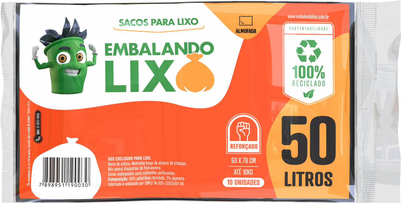 imagem de SACO LIXO EMBALANDOLIXO REFORCADO 50LT 10UN