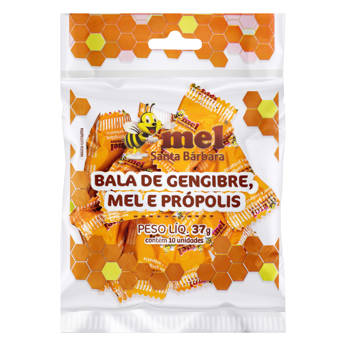 imagem de BALA DE GENGIBRE C  MEL E PROPOLIS 37 GR