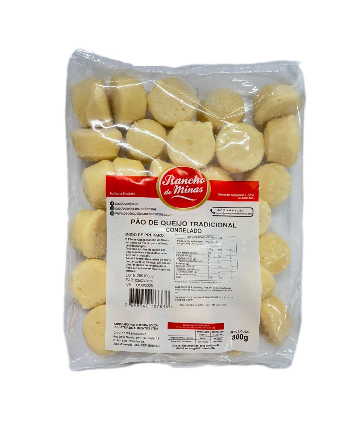 imagem de PAO DE QUEIJO RANCHO DE MINAS TRAD 800G
