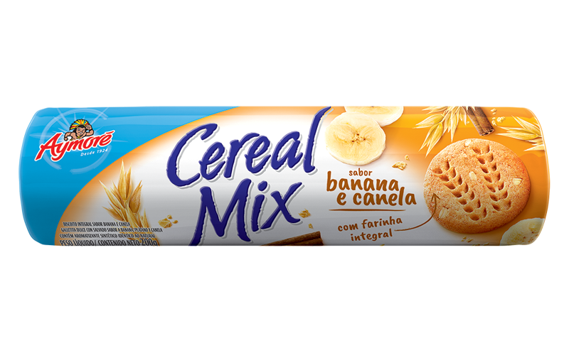 imagem de BISC AYMORE CEREAL MIX BANANA CANELA 135G