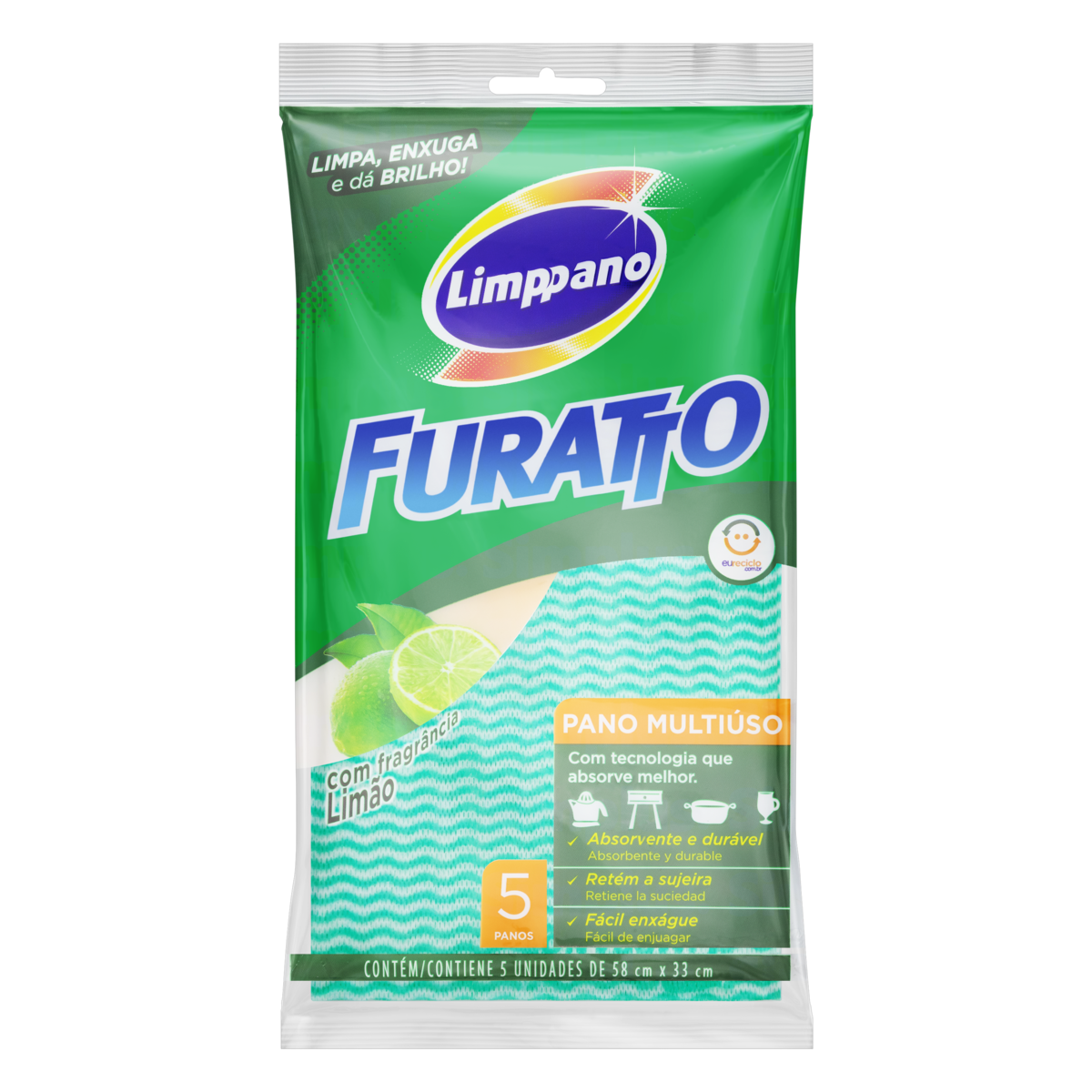 imagem de PANO LIMPPANO FURATTO M.U LIMAO 5UN