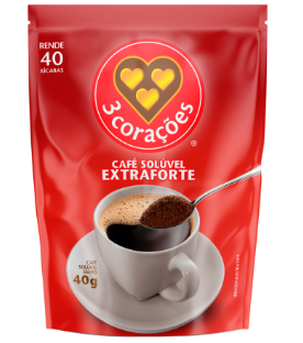 imagem de CAFE  SOLUVEL 3 CORACOES PO EXTRAFORTE REFIL  40G