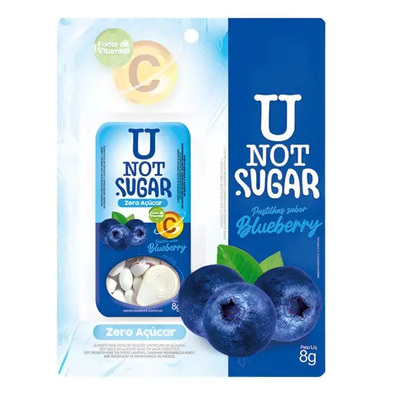 imagem de BALA  NOT SUGAR: VITAMINA C  BLUEBERRY 8G