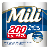 imagem de PAPEL TOALHA MILI 2UN 200 FOLHAS