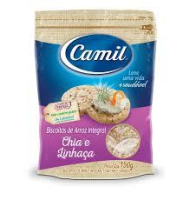 imagem de BISCOITO CAMIL ARROZ CHIA LINHACA 150G