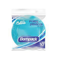 imagem de PRATO DESCART BOMPACK AZUL 10UN