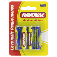 imagem de PILHA RAYOVAC AMARELA AA C/8 UN LV + PG -