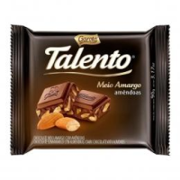 imagem de CHOC  BARRA TALENTO MEIO AMARG AMENDOAS 85G