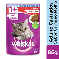 imagem de RACAO GATO WHISKAS ADULTO CARNE MOLHO SALSA 85G